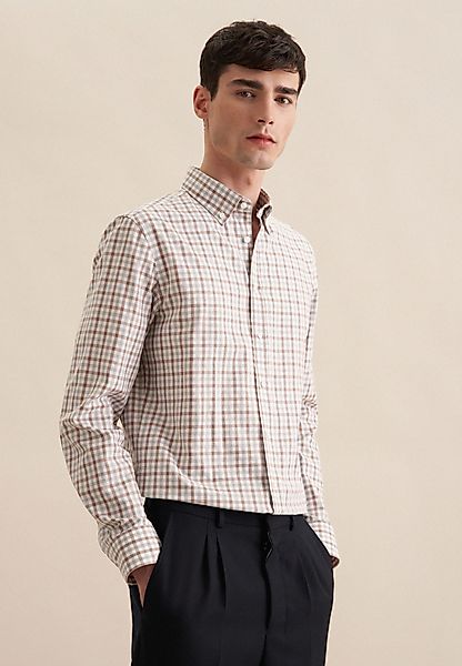 seidensticker Flanellhemd Shaped Shaped Langarm Button-Down-Kragen günstig online kaufen