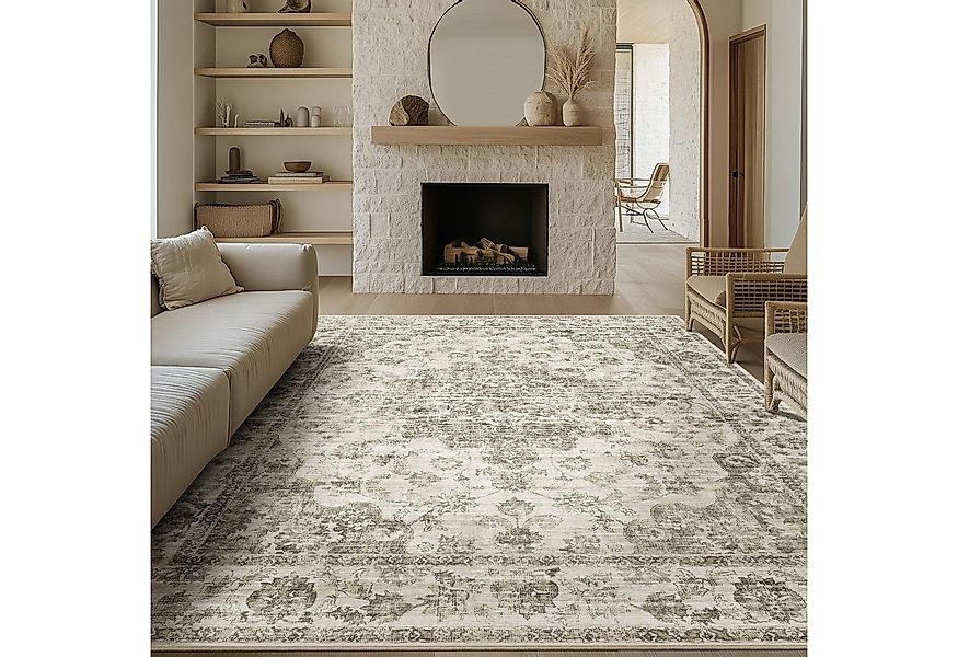 PURECOZY Teppich Wohnzimmerteppich, rutschfester Teppich, Vintage Stil, rec günstig online kaufen