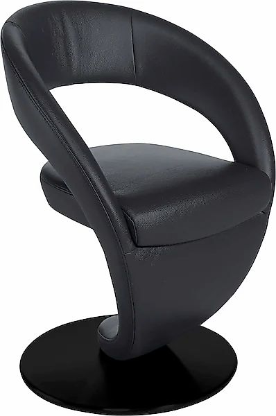 K+W Komfort & Wohnen Drehstuhl »Wave«, Design-Drehstuhl, schwarzer Drehtell günstig online kaufen