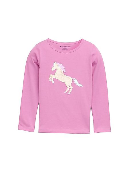 TOM TAILOR Langarmshirt Langarmshirt mit Wendepailletten günstig online kaufen