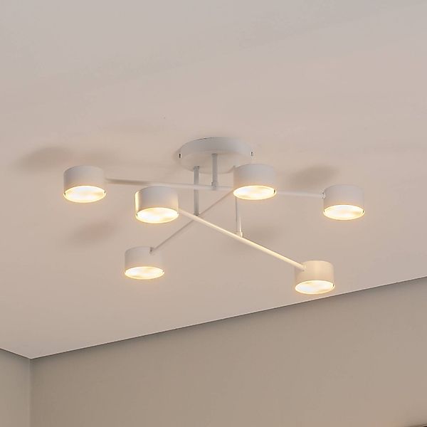 Deckenleuchte Modus 6, Stahl, sechsflammig, GX53, weiß günstig online kaufen