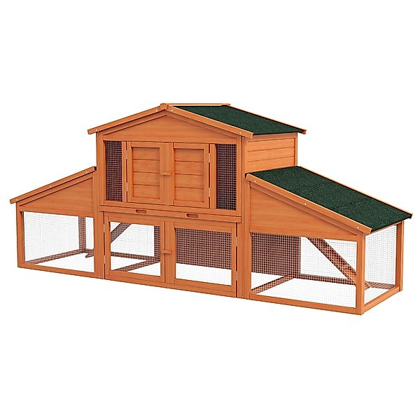 PawHut Kaninchenstall Nager XXL 2 Etagen 2 Gehege Misttablett 2,25L x 0,70B günstig online kaufen