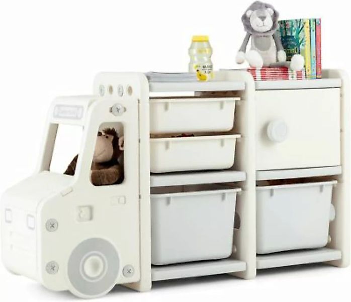 COSTWAY® Spielzeugregal 2 Ebenen in Lkw-Form beige/grau günstig online kaufen