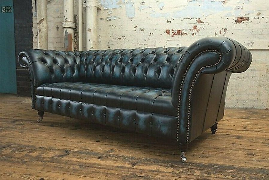 Xlmoebel Sofa 3-Sitzer Ledersofa im Chesterfield-Design mit Polsterung und günstig online kaufen