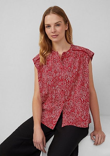 s.Oliver Blusentop Bluse Weites Blusentop mit Raffung und Spitzen-Detail günstig online kaufen