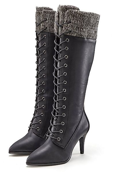 LASCANA Stiefelette, Langer Stiefel Stiefel mit spitz zulaufender Form und günstig online kaufen