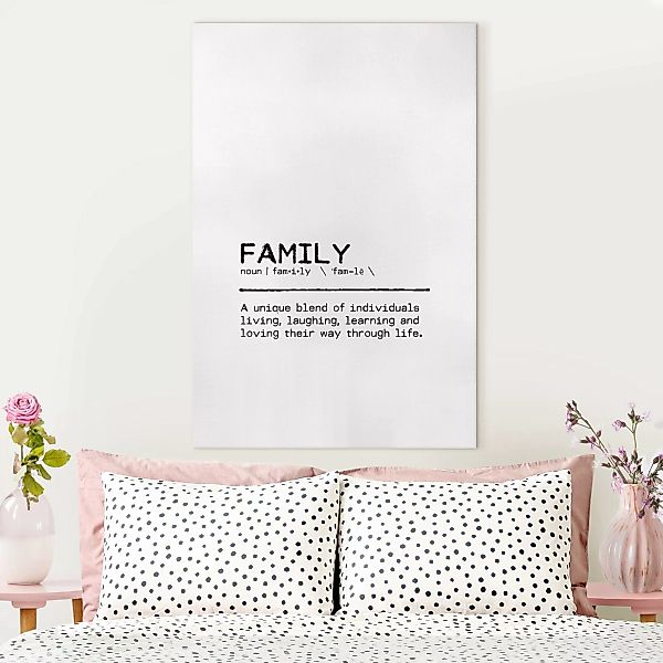 Leinwandbild Definition Family Unique günstig online kaufen