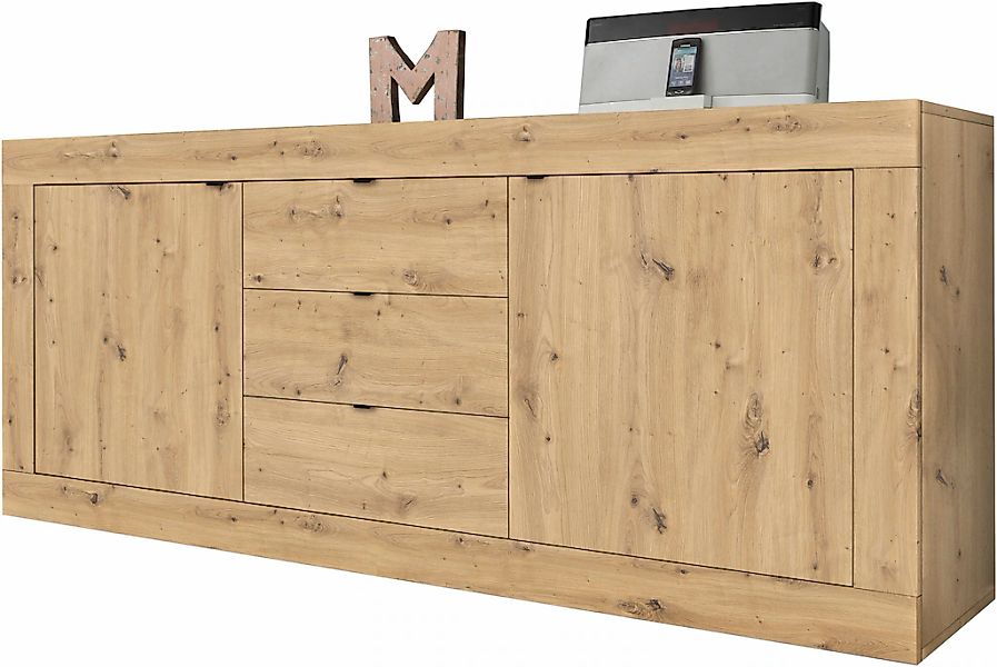 Home affaire Sideboard "Basic Breite 210 cm, Kommode 2 Türen, 3 Schubkästen günstig online kaufen