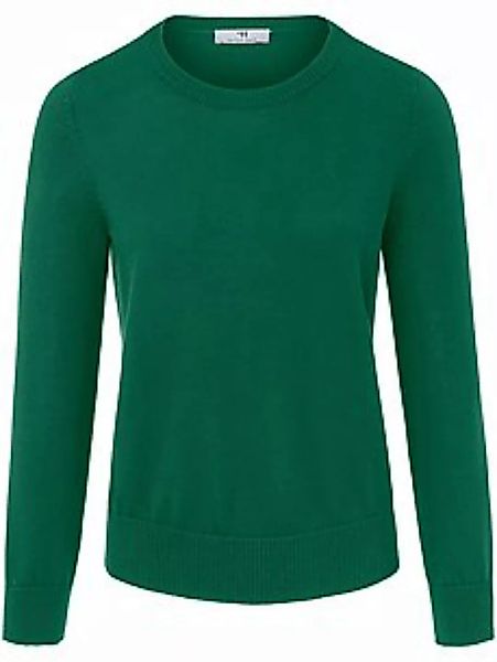 Rundhals-Pullover aus 100% SUPIMA®-­Baumwolle Peter Hahn grün günstig online kaufen