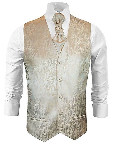 Paul Malone Anzugweste Herren Hochzeitsweste mit Plastron Set 2tlg florale günstig online kaufen