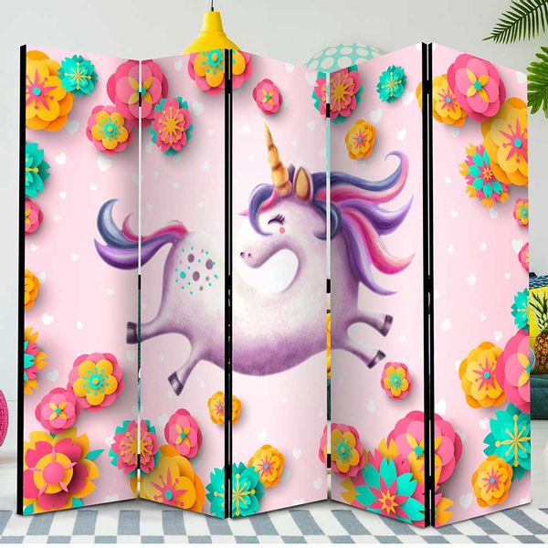 Kinder Raumteiler mit Einhorn Motiv Bunt günstig online kaufen