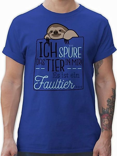 Shirtracer T-Shirt Ich spüre das Tier in mir es ist ein Faultier - schwarz günstig online kaufen