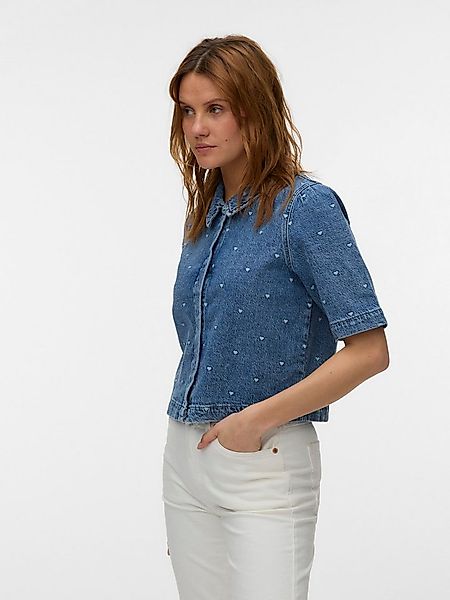 Vero Moda Jeansbluse VMDIONNE 2/4 EMB DENIM SHIRT RA375 Baumwollmischung, r günstig online kaufen