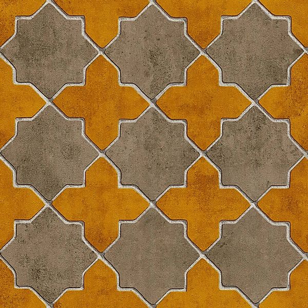 PROFHOME 374212-GU Grafik Tapete Geometrisch Matt Gelb Beige Creme 0,53 m x günstig online kaufen