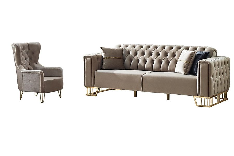 Villa Möbel Polstergarnitur Royce Beige, (Set, günstig online kaufen