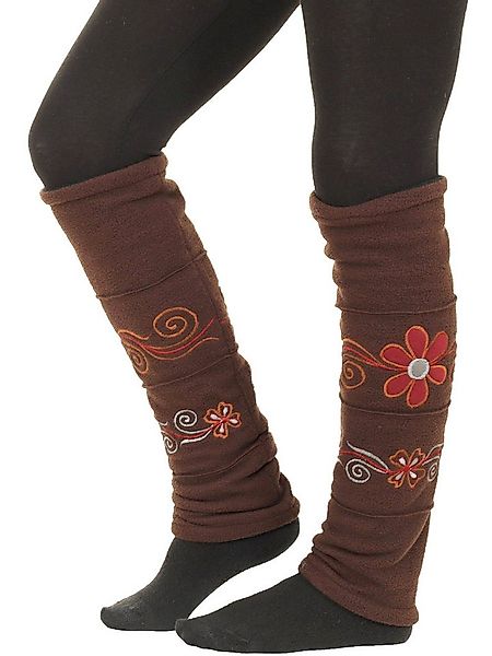 PUREWONDER Beinstulpen Beinstulpen aus Fleece mit bunter Blumenstickerei, S günstig online kaufen
