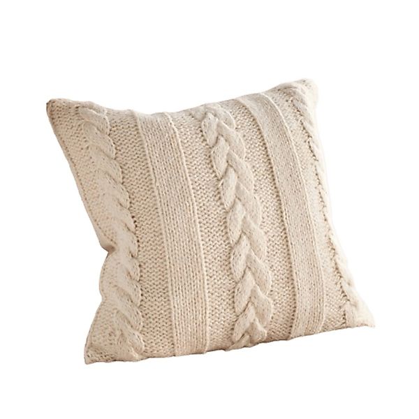 Home-trends24.de Kissenhülle Strickmuster Beige Kissenbezug Deko günstig online kaufen