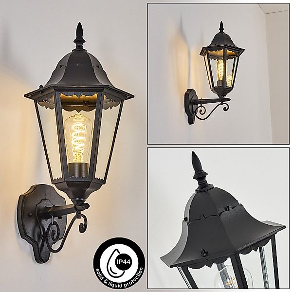 hofstein Außen-Wandleuchte Außenwandlampe aus Metall/Glas in günstig online kaufen