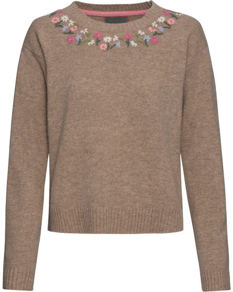 Reitmayer Strickpullover Strickpullover mit Blumenstick günstig online kaufen