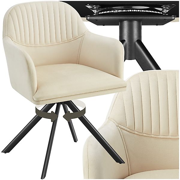 tectake Esszimmerstuhl Samt-Drehstuhl (Set, 1 St), günstig online kaufen