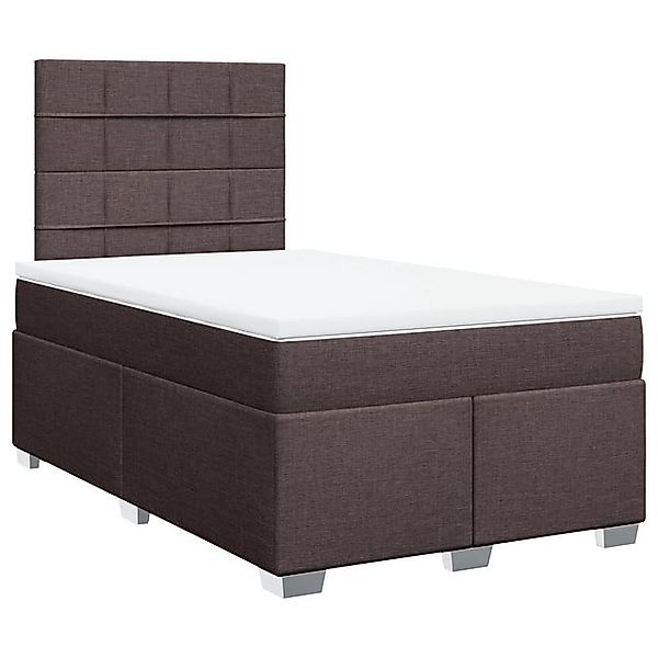 vidaXL Bett Boxspringbett mit Matratze Dunkelbraun 120x200 cm Stoff günstig online kaufen