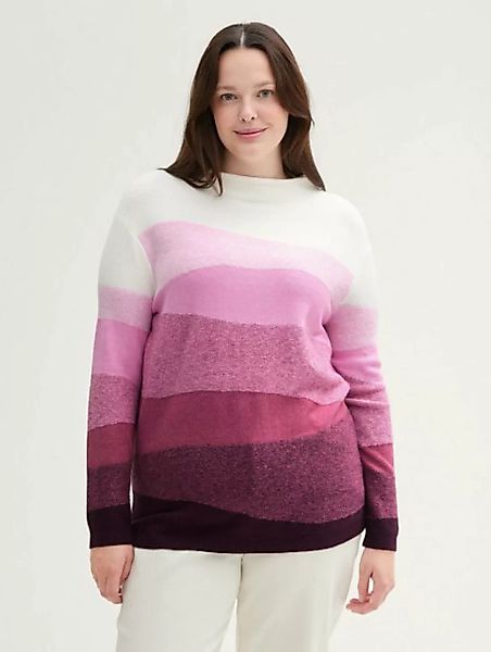 TOM TAILOR PLUS Strickpullover Plus Size - Strickpullover mit Farbverlauf günstig online kaufen