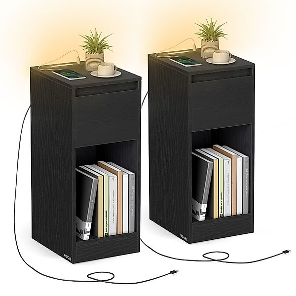 VASAGLE Nachttisch (2-St), schmal Beistelltisch, Nachtschrank günstig online kaufen