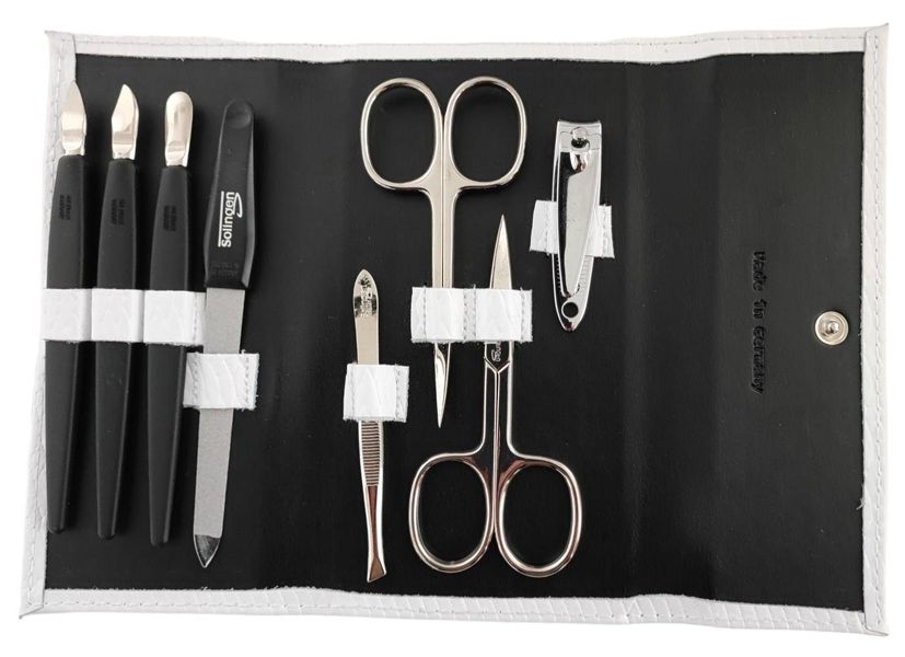 EloModa Maniküre-Etui Nagelpflege Set 8-tlg. Echtleder günstig online kaufen