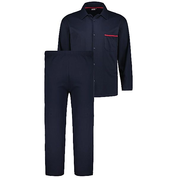 ADAMO Durchgeknöpfter Schlafanzug Farbe dunkelblau Größe: 7XL günstig online kaufen