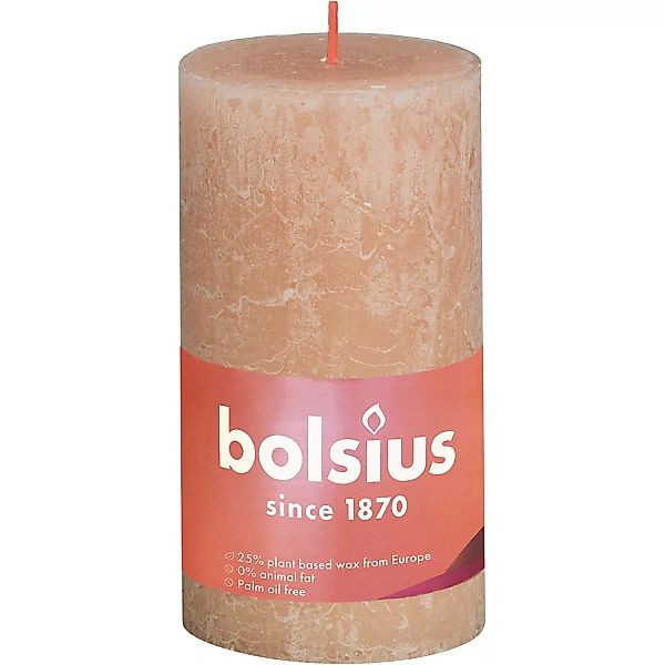 Bolsius Rustik-Kerze Shine XXL Ø 10 cm x 20 cm Nebliges Rosa günstig online kaufen