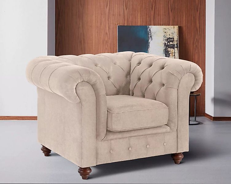 Home affaire Sessel "Chesterfield B/T/H: 105/69/74 cm", mit hochwertiger Kn günstig online kaufen