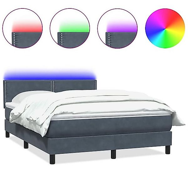 vidaXL Boxspringbett, Boxspringbett mit Matratze Dunkelgrau 140x210 cm Samt günstig online kaufen