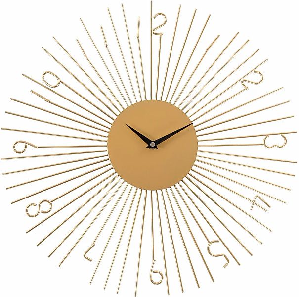 Leonique Wanduhr "- Gold -", gold, rund, Ø 45,5 cm, aus Metall, Sonne, idea günstig online kaufen
