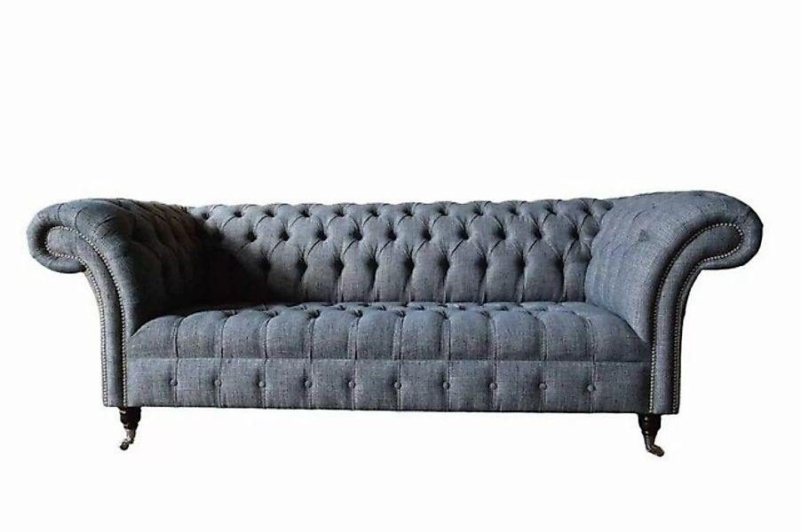 JVmoebel Sofa Dreisitzer Couch Polster Design Sofa Chesterfield Grau Sofas günstig online kaufen