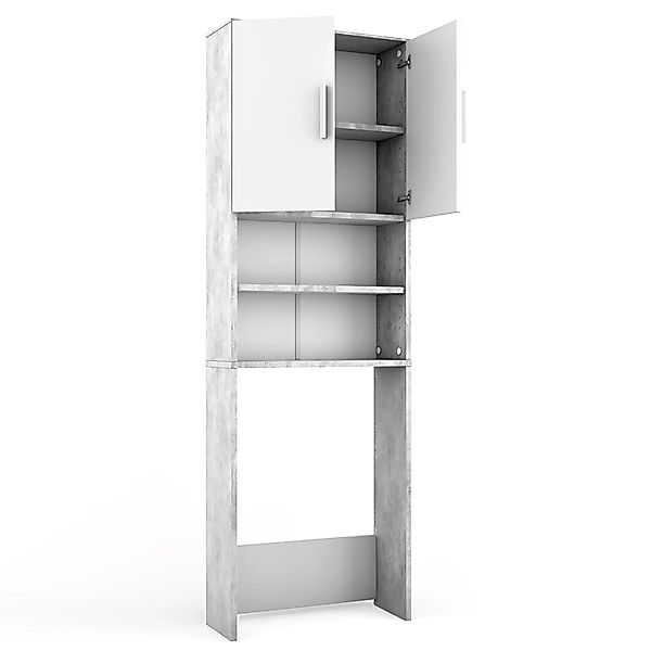 Vicco Waschmaschinenschrank Beton/Weiß 64 x 190 cm günstig online kaufen