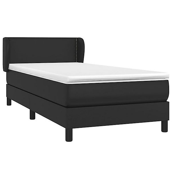 vidaXL Bett Boxspringbett mit Matratze Schwarz 80x200 cm Kunstleder günstig online kaufen