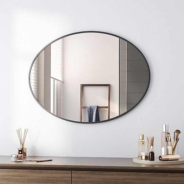 Boromal Dekospiegel Kosmetikspiegel Schwarz Flurspiegel Rund günstig online kaufen