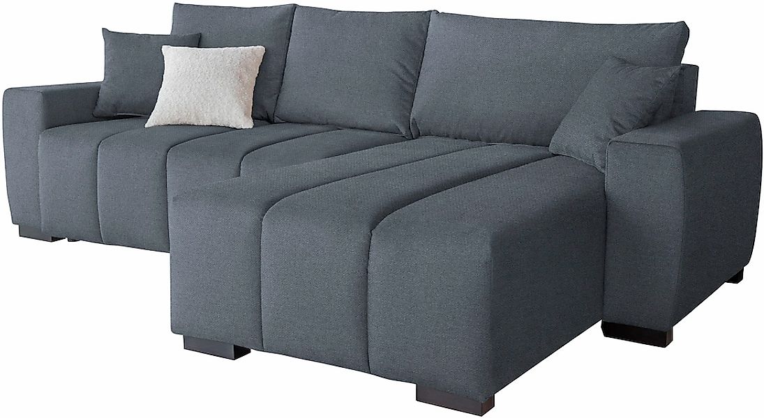 Home affaire Ecksofa "L-Form Bello" mit Bettfunktion, Bettkasten, Frei im R günstig online kaufen