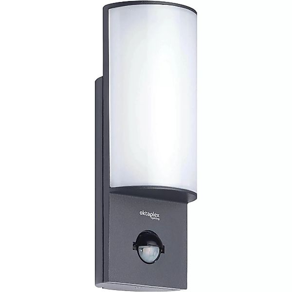 Oktaplex Alu Außenlampe mit Sensor Belo 800lm Warmweiß 10W Außenleuchte IP5 günstig online kaufen