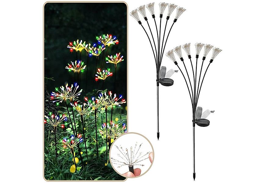 MUPOO LED Solarleuchte 2er-Pack Solar Gartenbeleuchtung 8 Modi,120 LED Sola günstig online kaufen