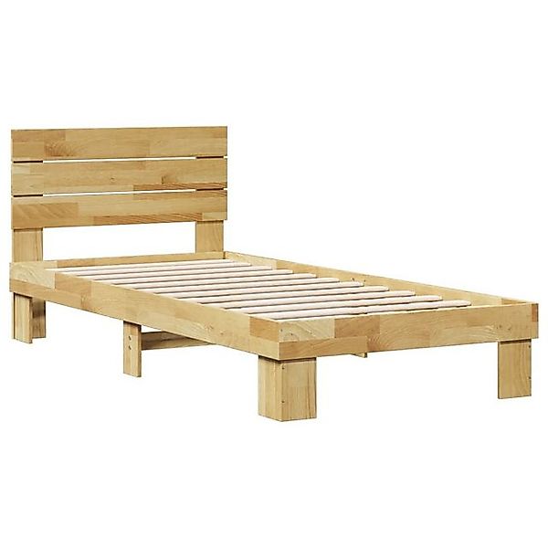 vidaXL Bett Massivholzbett mit Kopfteil ohne Matratze 90x200 cm Eichenholz günstig online kaufen