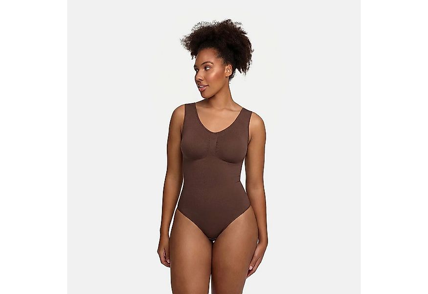 Creamy Fabrics Miederbody Tank Bodysuit Sculpting Shapewear mit String-Brau günstig online kaufen