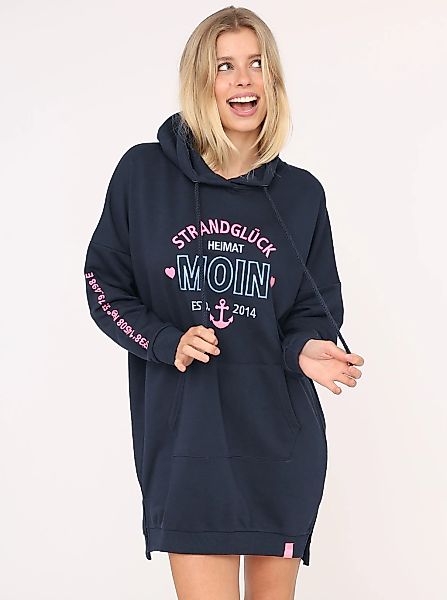 Zwillingsherz Sweatkleid ""Strandglück"" Kängurutasche mit Stickerei vorne günstig online kaufen