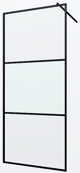 welltime Walk-in-Dusche Walk-In Foggy Black, Sicherheitsglas, Milchglaseins günstig online kaufen