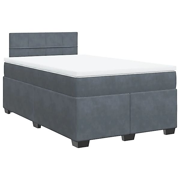 vidaXL Boxspringbett mit Matratze Dunkelgrau 120x190 cm Samt 3288559 günstig online kaufen