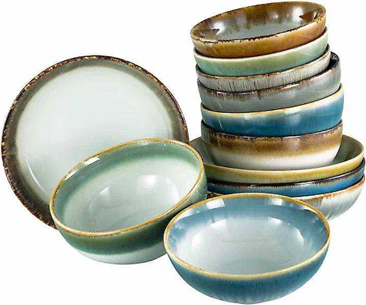 CreaTable Schale »Cascade, Bowl Set 12-tlg« 12 Stk. aus Steinzeug Rekativgl günstig online kaufen
