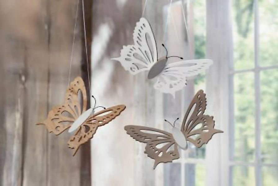 HOME Living Deko-Schmetterling SPAR-SET 2x Natur Leuchtobjekte-Outdoor bunt günstig online kaufen