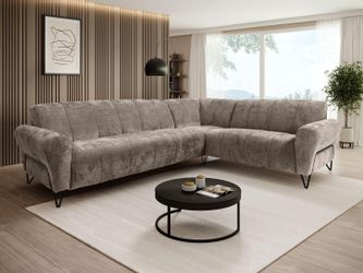 Beautysofa Ecksofa mit Metallbeine in schwarzer günstig online kaufen