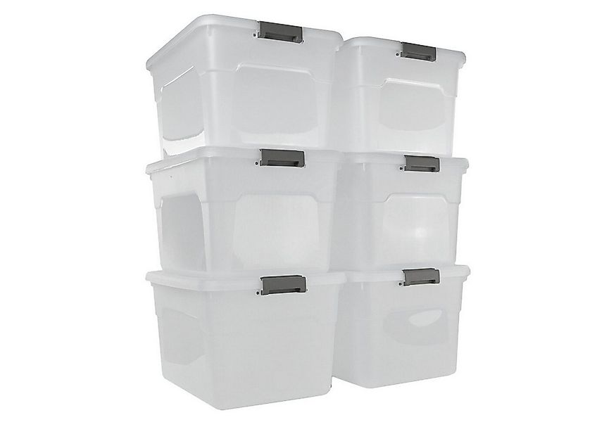 PROREGAL® Aufbewahrungsbox mit Deckel 30-60 Liter Kunststoff Transparent St günstig online kaufen