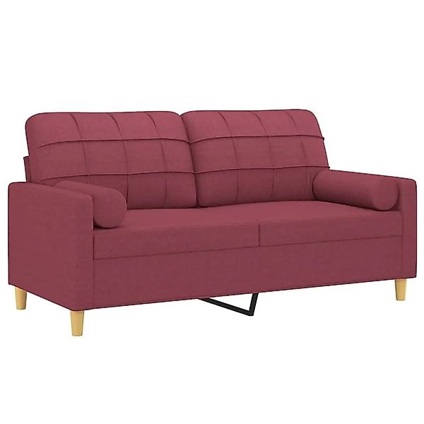 vidaXL 2-Sitzer-Sofa mit Zierkissen Weinrot 140 cm Stoff 3200788 günstig online kaufen